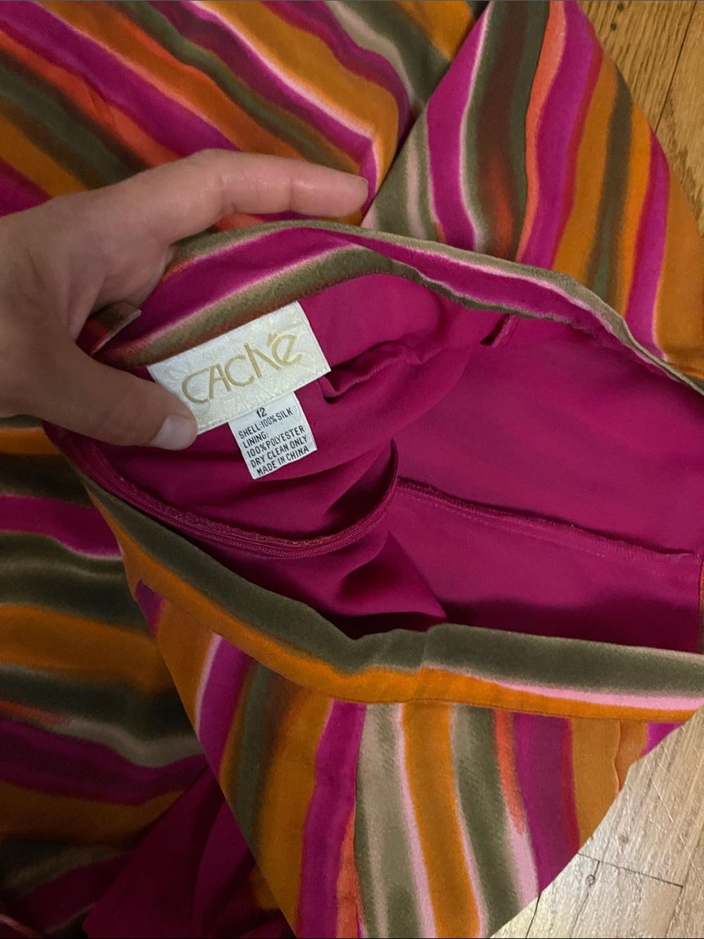 Vintage Y2K Cache Silk Flowy Two Piece Set Size Medium Pink Multicolor - Picture 7 of 12